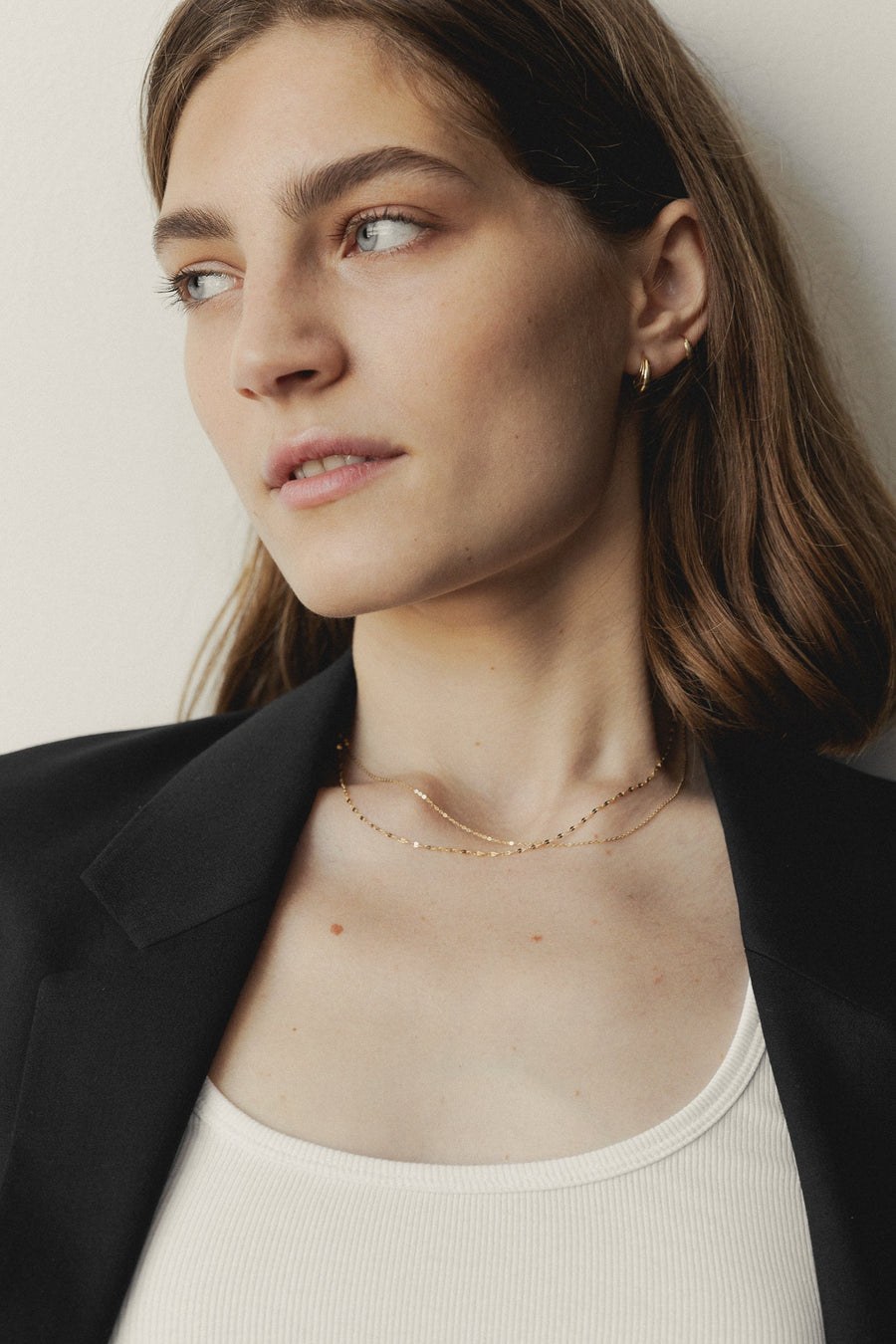 [14K] Sparkle chain necklace