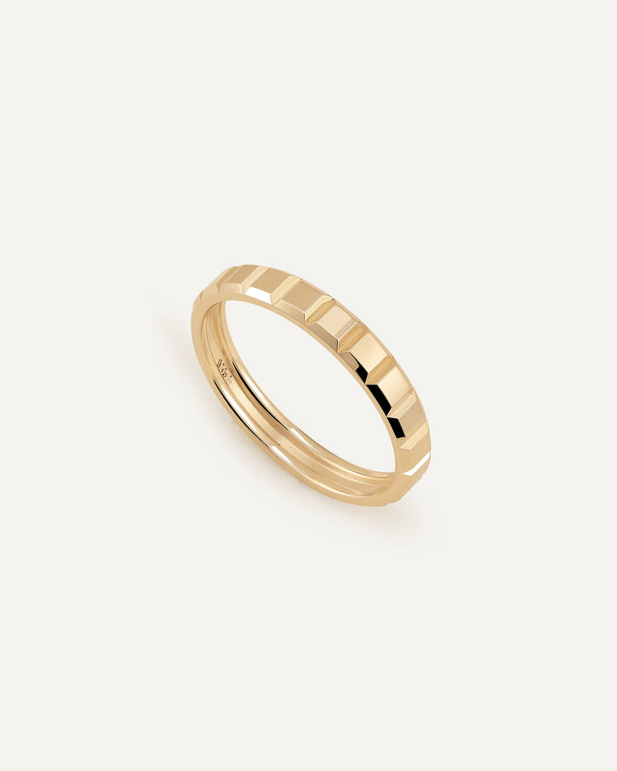 [14K] Block set ring